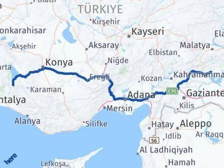 Adıyaman Derebucak Konya Arası Kaç Km - Yol Haritası