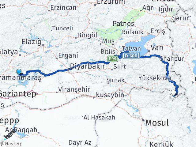 Adıyaman Derecik Hakkari Arası Kaç Km - Yol Haritası