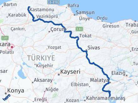 Adıyaman Devrekani Kastamonu Arası Kaç Km - Yol Haritası