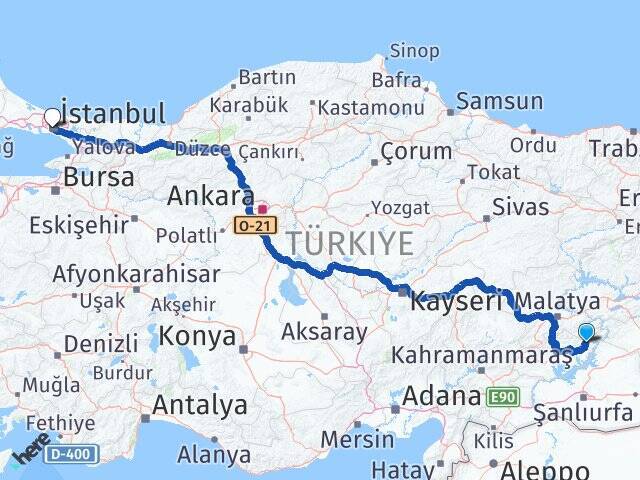 Güngörmüş Beyoğlu Arası Kaç Km - Yol Tarifi