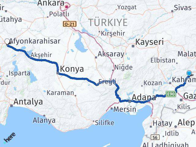 Adıyaman Gölbaşı Afyonkarahisar Arası Kaç Km - Yol Haritası