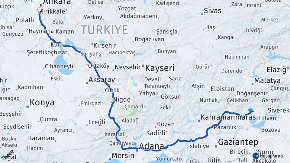 Adıyaman Gölbaşı Ankara Arası Kaç Km - Yol Haritası