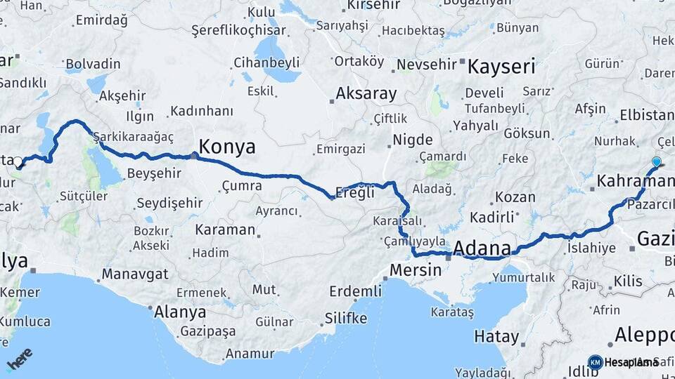 Adıyaman Gölbaşı Isparta Arası Kaç Km - Yol Haritası