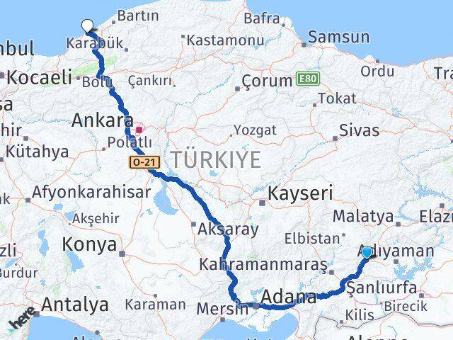 Adıyaman Gölbaşı Zonguldak Arası Kaç Km - Yol Haritası