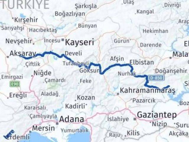 Adıyaman Gülağaç Aksaray Arası Kaç Km - Yol Haritası
