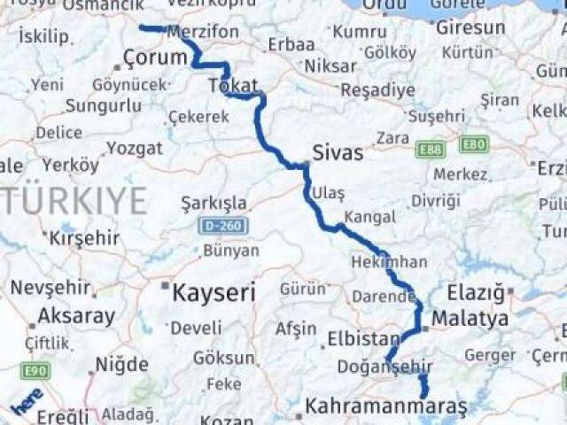 Adıyaman Gümüşhacıköy Amasya Arası Kaç Km - Yol Haritası
