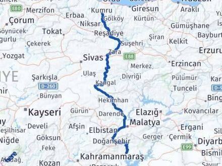 Adıyaman Gürgentepe Ordu Arası Kaç Km - Yol Haritası
