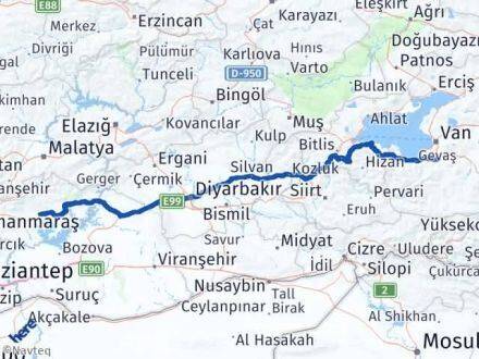 Adıyaman Gürpınar Van Arası Kaç Km - Yol Haritası