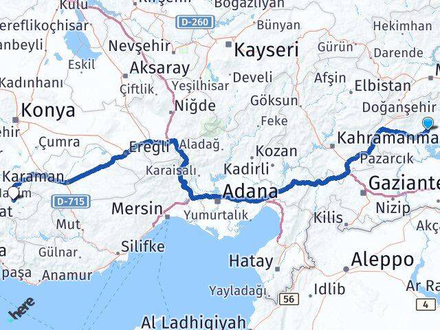 Adıyaman Hadim Konya Arası Kaç Km - Yol Haritası