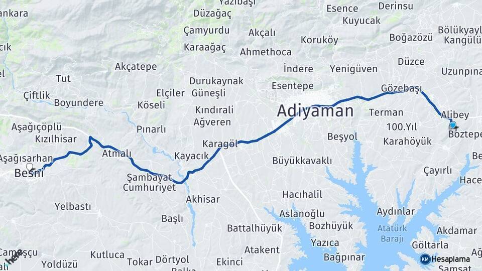 Adıyaman Havalimanı Besni Arası Kaç Km - Yol Tarifi