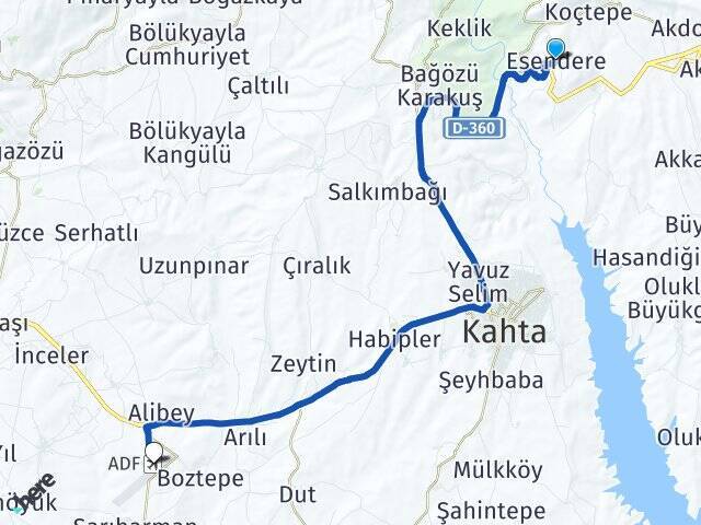 Esendere Adıyaman Havalimanı Arası Kaç Km - Yol Tarifi