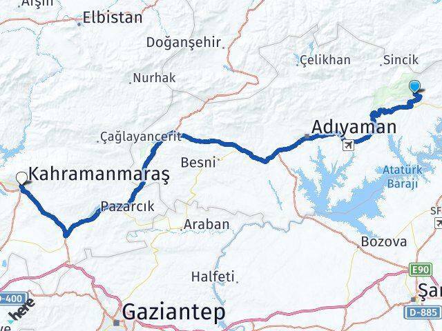 Karadut Kahramanmaraş Arası Kaç Km - Yol Tarifi