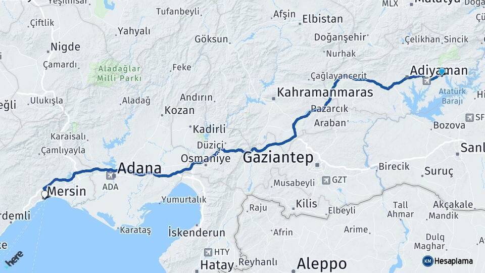 Kahta Mersin Arası Kaç Km - Yol Tarifi
