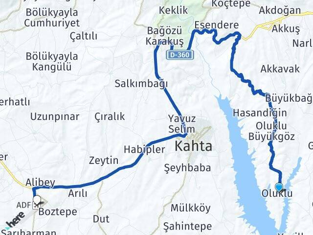 Oluklu Adıyaman Havalimanı Arası Kaç Km - Yol Tarifi