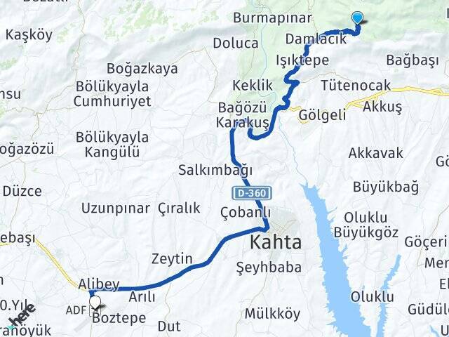 Sırakaya Adıyaman Havalimanı Arası Kaç Km - Yol Tarifi