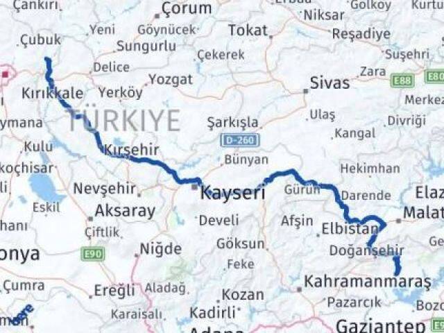 Adıyaman Kalecik Ankara Arası Kaç Km - Yol Haritası
