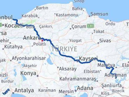 Adıyaman Karasu Sakarya Arası Kaç Km - Yol Haritası
