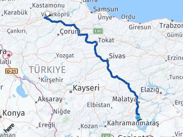 Adıyaman Kargı Çorum Arası Kaç Km - Yol Haritası