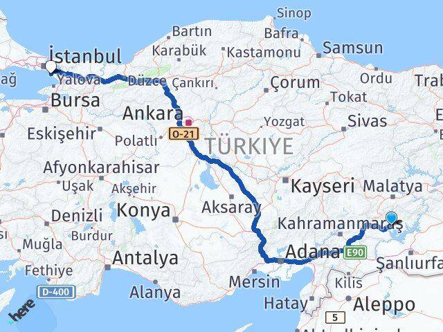 Adıyaman Kartal İstanbul Arası Kaç Km - Yol Haritası