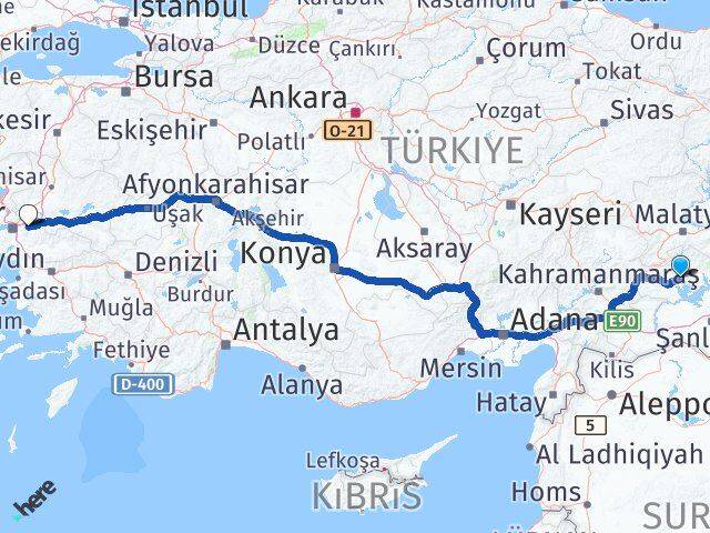 Adıyaman Kemalpaşa İzmir Arası Kaç Km - Yol Haritası