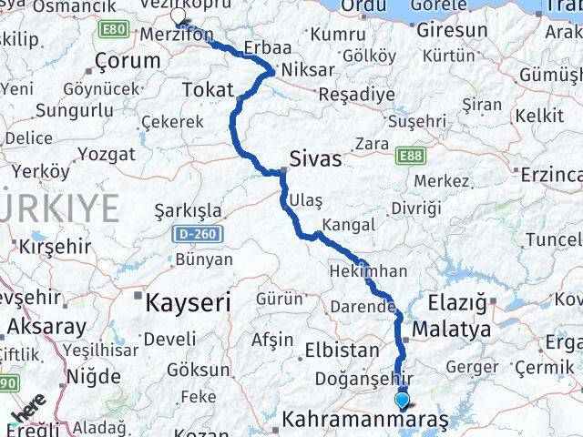 Adıyaman Ladik Samsun Arası Kaç Km - Yol Haritası