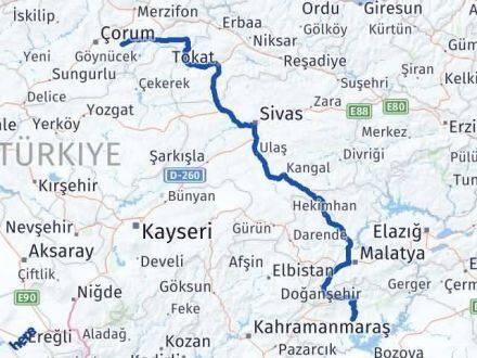 Adıyaman Mecitözü Çorum Arası Kaç Km - Yol Haritası