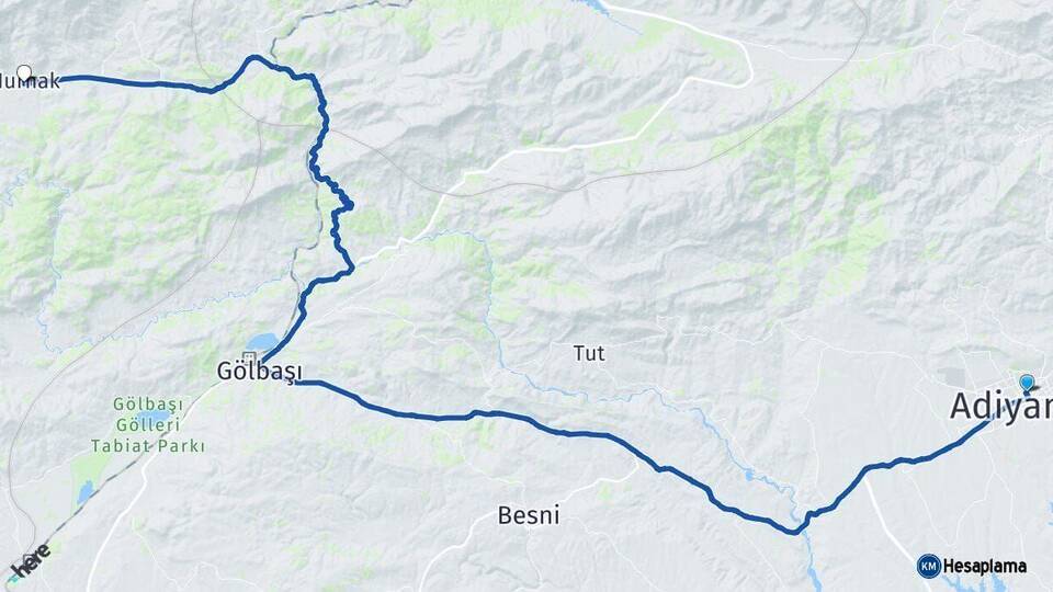 Adıyaman Nurhak Kahramanmaraş Arası Kaç Km - Yol Haritası
