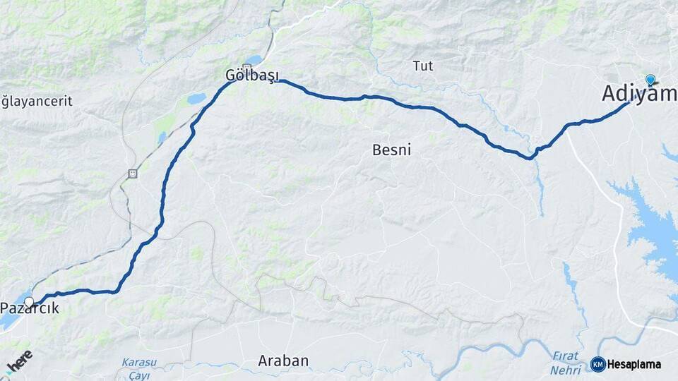 Adıyaman Pazarcık Kahramanmaraş Arası Kaç Km - Yol Haritası