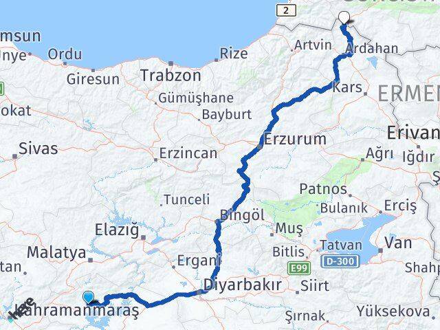 Adıyaman Posof Ardahan Arası Kaç Km - Yol Haritası