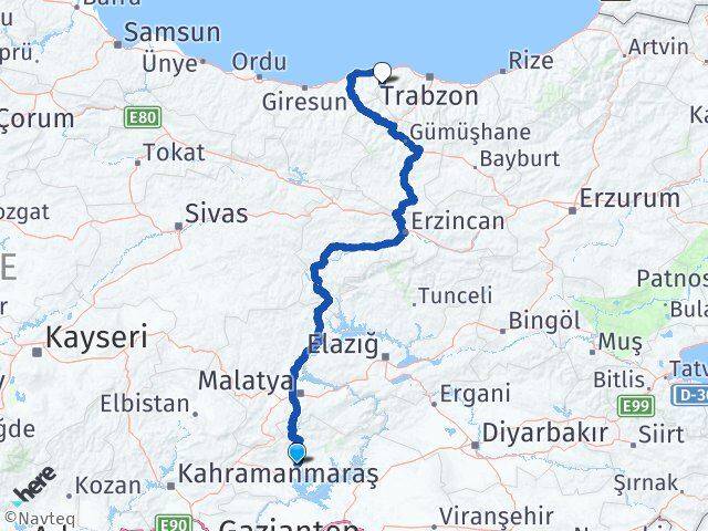 Adıyaman Şalpazarı Trabzon Arası Kaç Km - Yol Haritası
