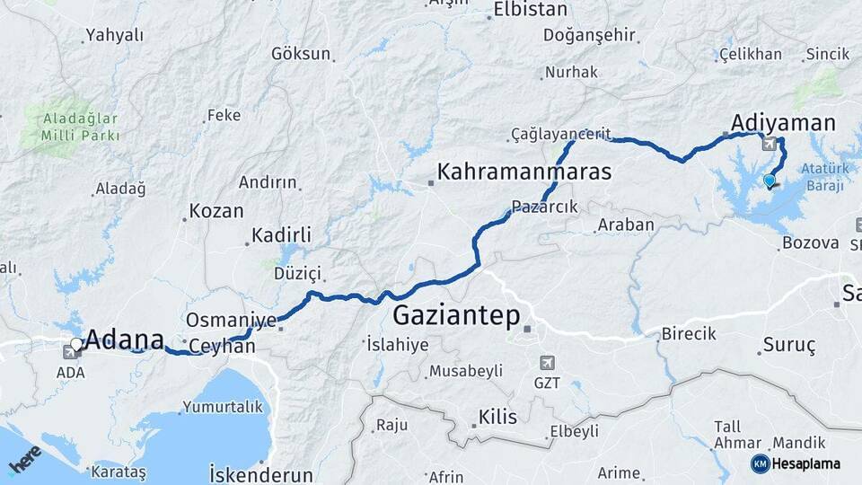 Samsat Adana Arası Kaç Km - Yol Tarifi