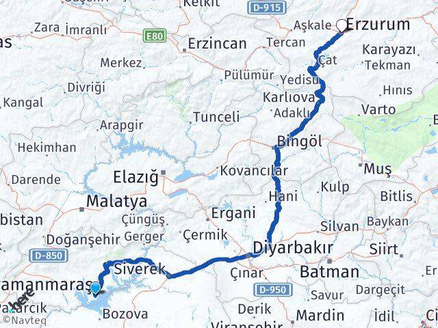 Samsat Erzurum Arası Kaç Km - Yol Tarifi