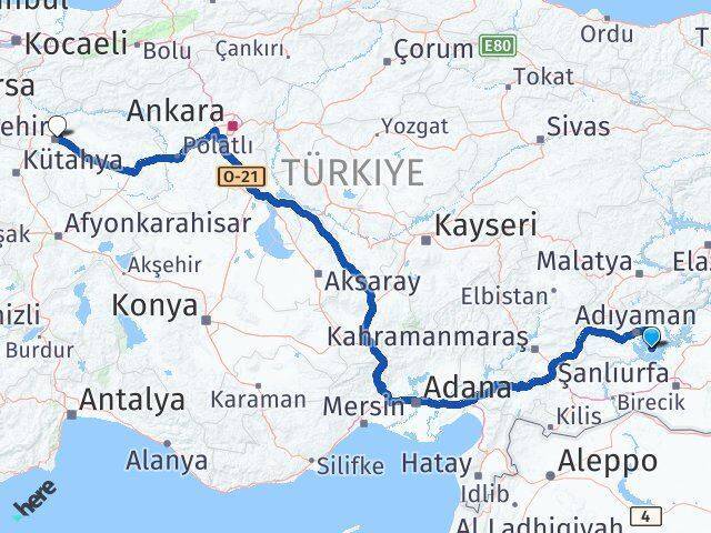 Samsat Eskişehir Arası Kaç Km - Yol Tarifi