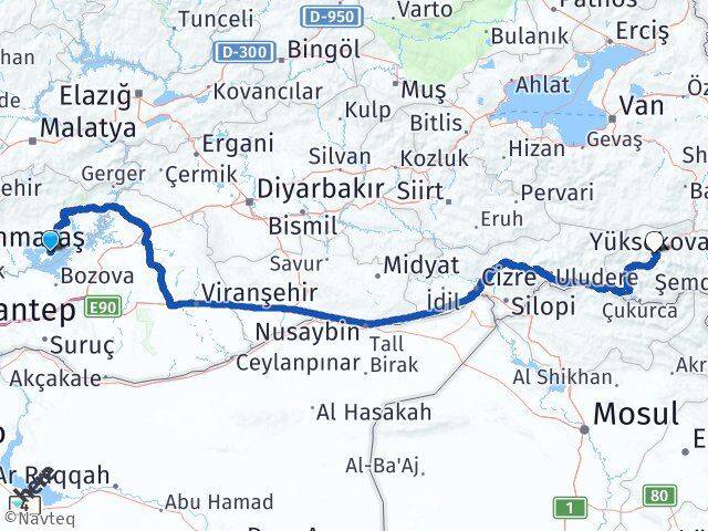 Samsat Hakkari Arası Kaç Km - Yol Tarifi