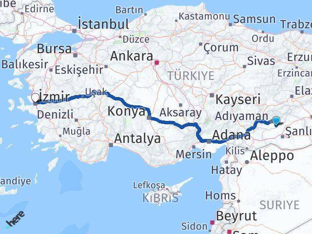 Samsat İzmir Arası Kaç Km - Yol Tarifi