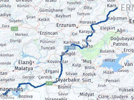 Samsat Kars Arası Kaç Km - Yol Tarifi