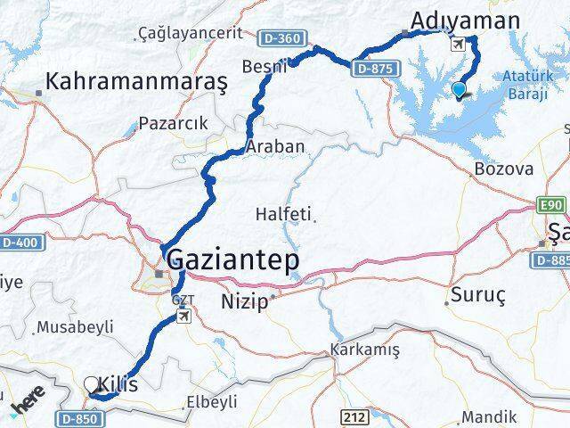 Samsat Kilis Arası Kaç Km - Yol Tarifi
