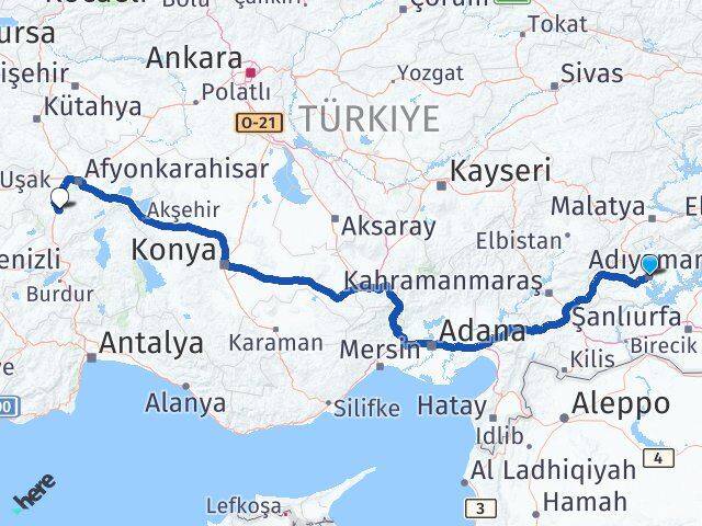 Adıyaman Sandıklı Afyonkarahisar Arası Kaç Km - Yol Haritası