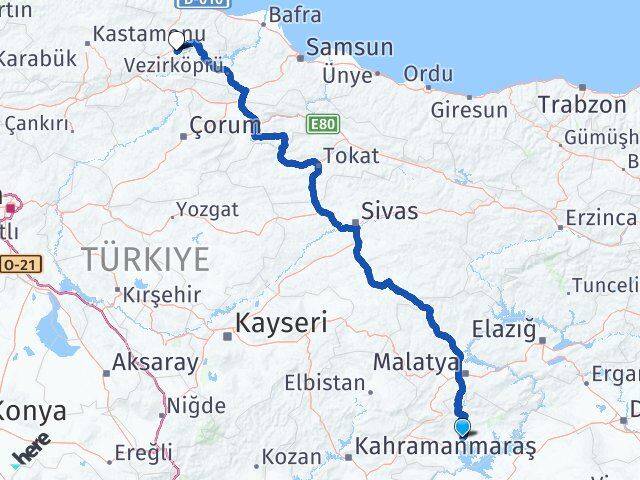 Adıyaman Saraydüzü Sinop Arası Kaç Km - Yol Haritası