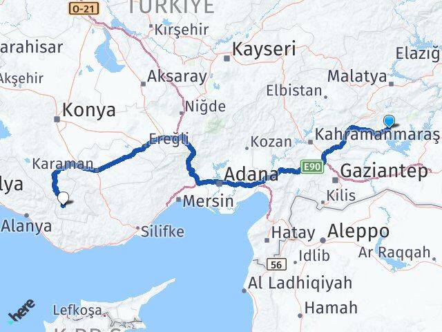 Adıyaman Sarıveliler Karaman Arası Kaç Km - Yol Haritası