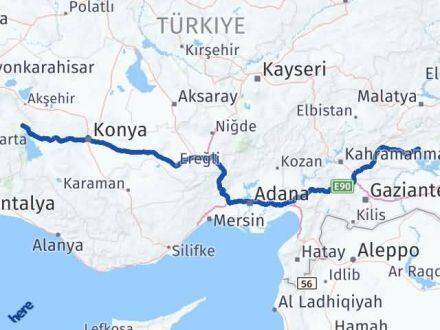 Adıyaman Şarkikaraağaç Isparta Arası Kaç Km - Yol Haritası