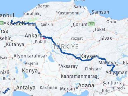 Adıyaman Söğütlü Sakarya Arası Kaç Km - Yol Haritası