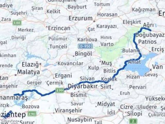 Adıyaman Taşlıçay Ağrı Arası Kaç Km - Yol Haritası