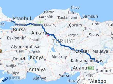 Adıyaman Ümraniye İstanbul Arası Kaç Km - Yol Haritası