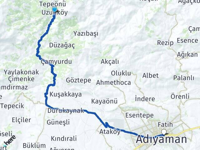 Uzunköy Adıyaman Otogarı Arası Kaç Km - Yol Tarifi