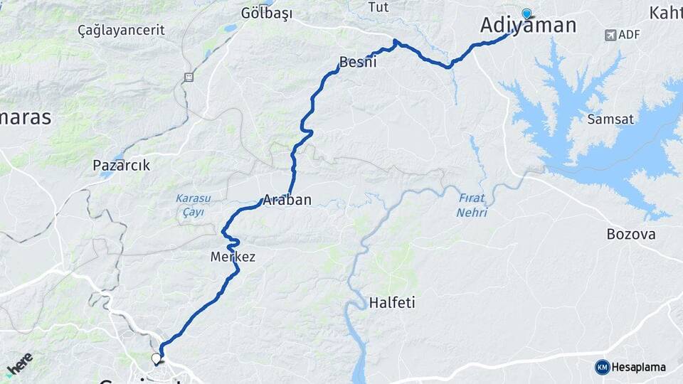 Adıyaman Veysel Karani Siirt Arası Kaç Km - Yol Haritası