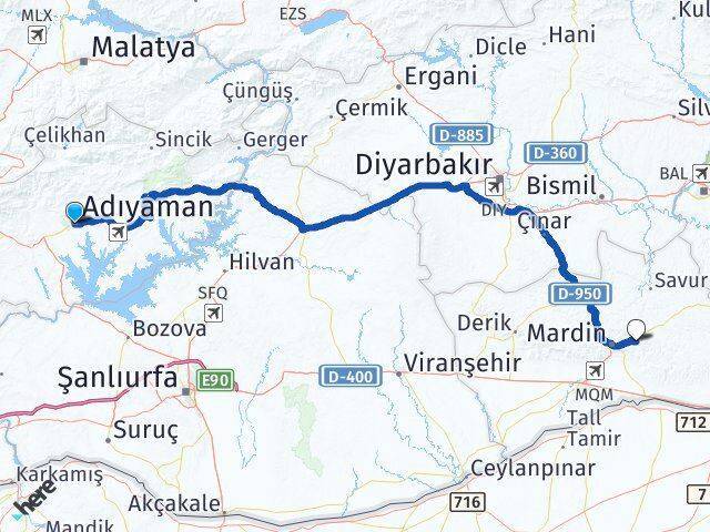 Adıyaman Yeşilli Arası Kaç Km - Yol Tarifi