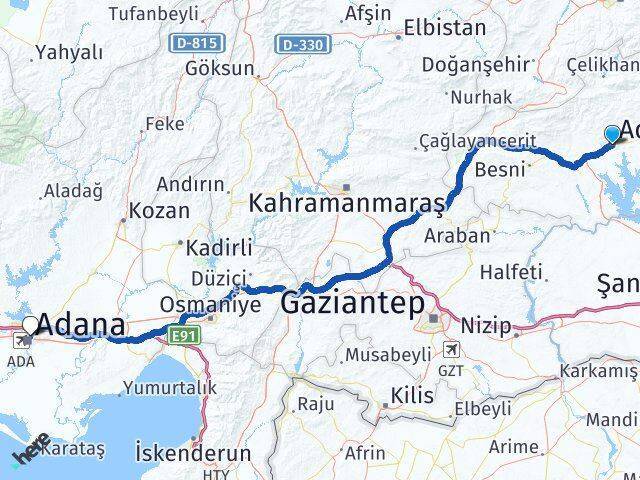 Adıyaman Yüreğir Arası Kaç Km - Yol Tarifi