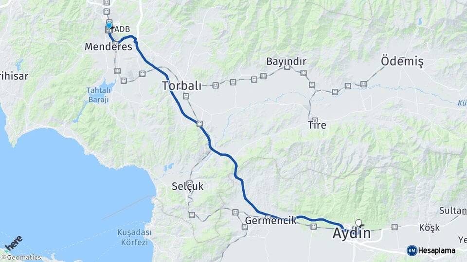 Adnan Menderes Havalimanı Adnan Menderes Üniversitesi Arası Kaç Km - Yol Tarifi