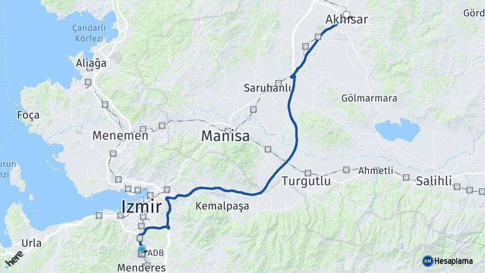 Adnan Menderes Havalimanı Akhisar Arası Kaç Km - Yol Tarifi